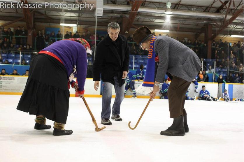 Susie and Charlie at hockey game